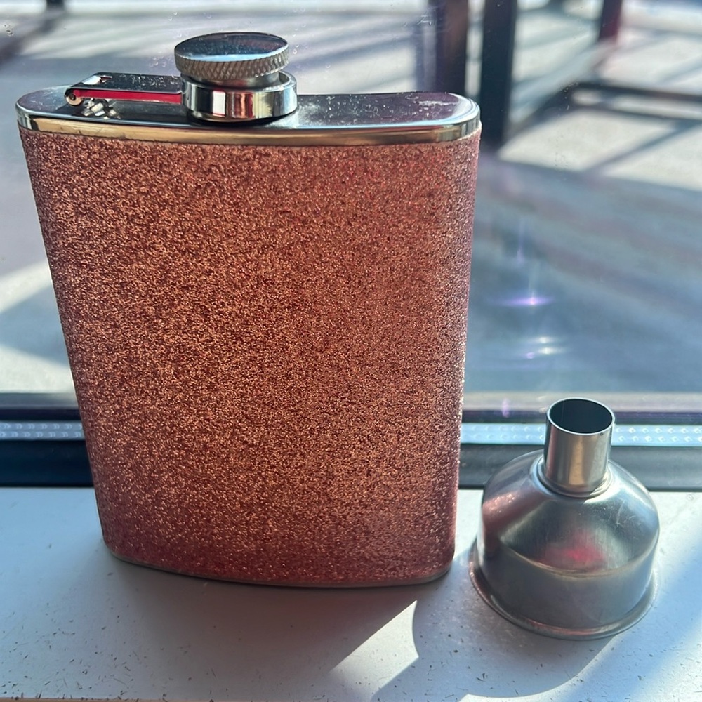 Pink glitter flask for sale